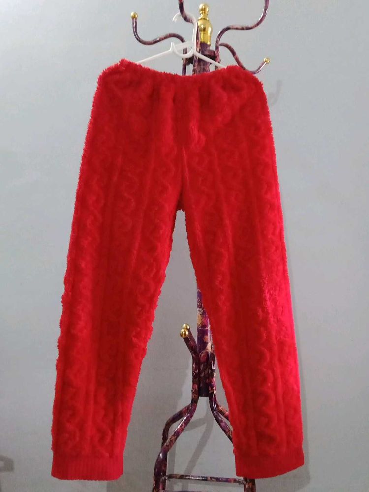 Red Fuzzy Lounge Pants