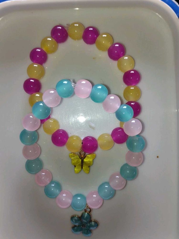 Beaded Bracelet Set With Charms