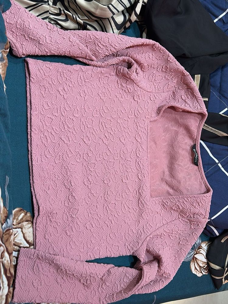 Pink Textured Top