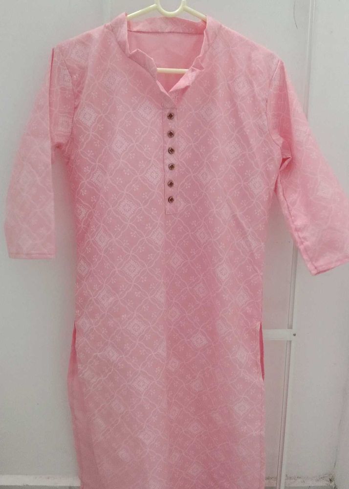 Pink Cotton Kurta