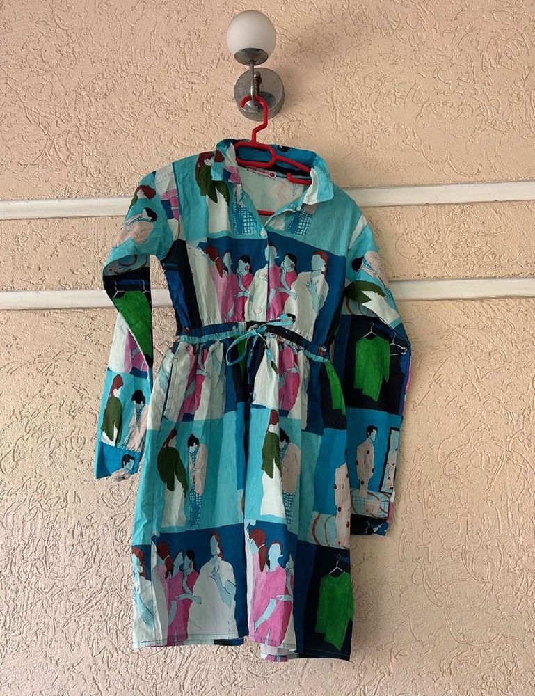 Multicolour Dress💙🩷🧡
