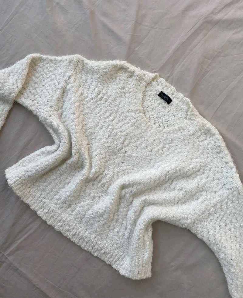 Cozy White Knit Sweater