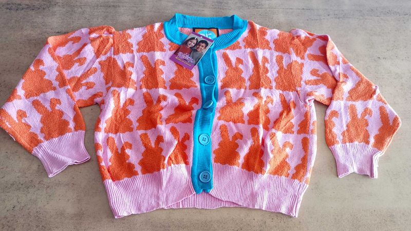 Fun Bunny Pattern Cardigan