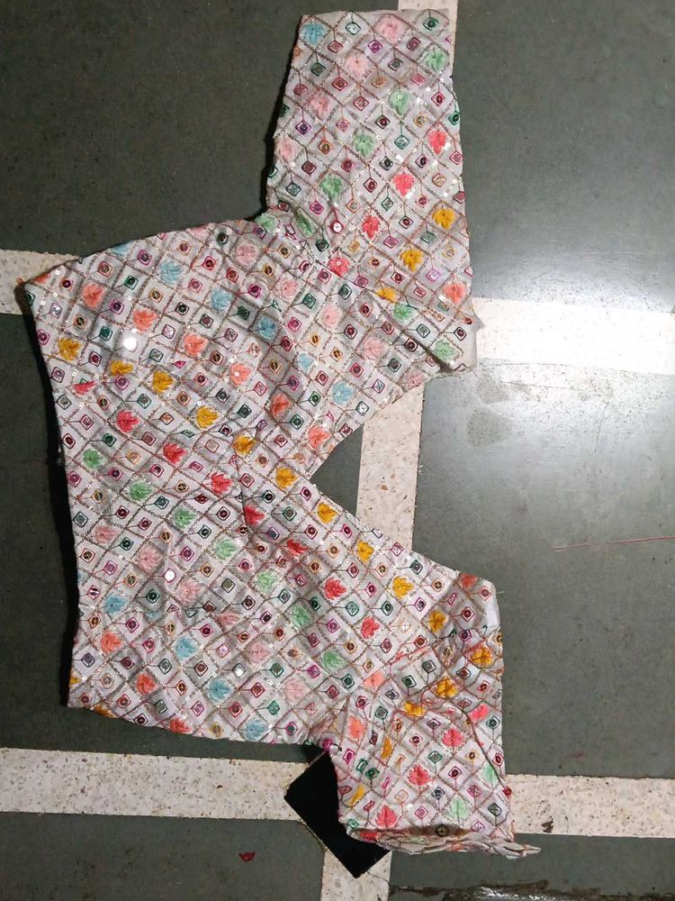 Embroidered with mirror work