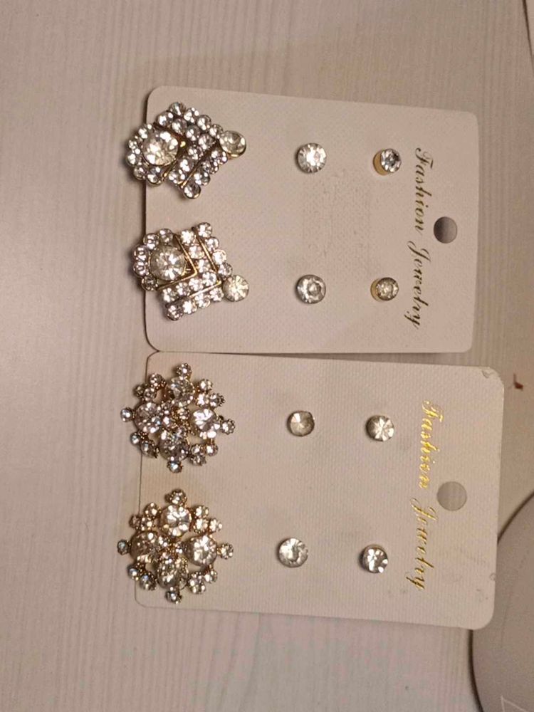 Sparkling Rhinestone Earring Set