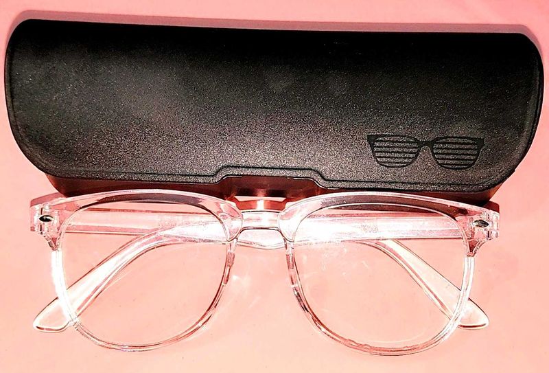 Clear Frame Glasses with Case