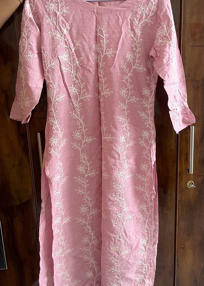 Women Casual Printed Pink Kurta