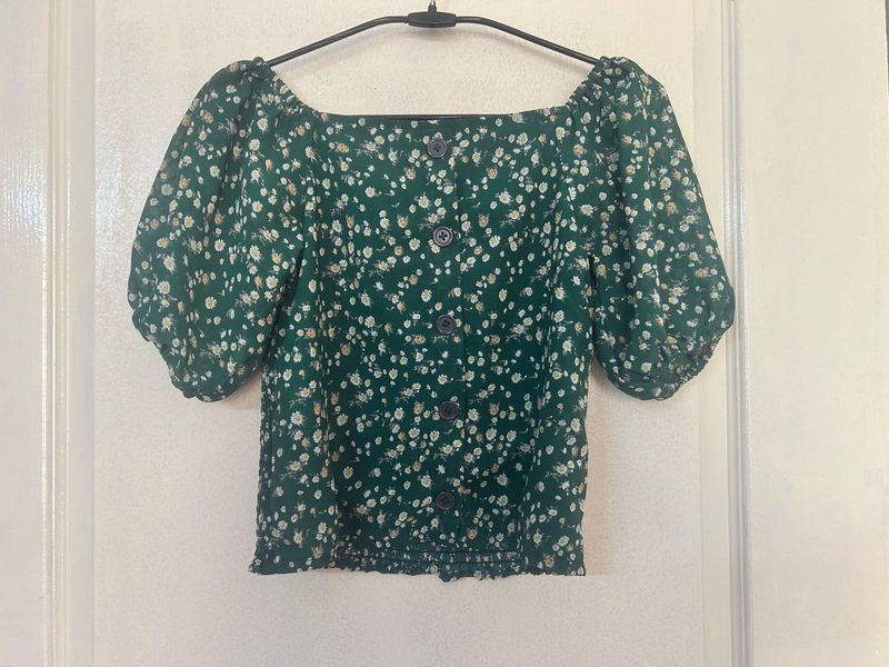 Floral Puff Sleeve Top