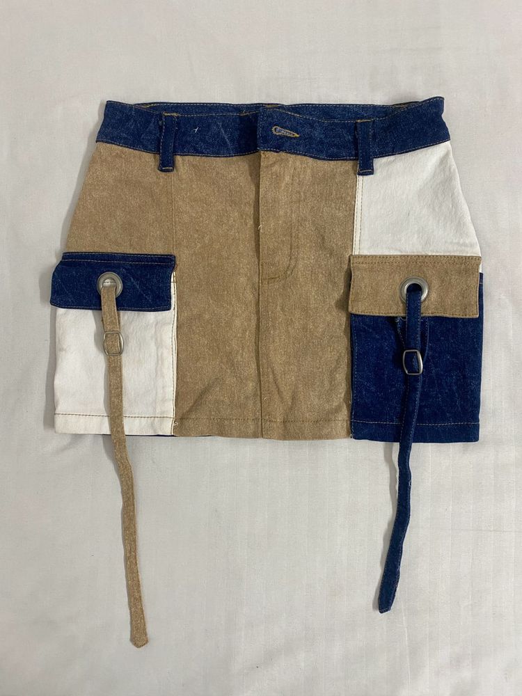Patchwork Mini Skirt waist 28-30