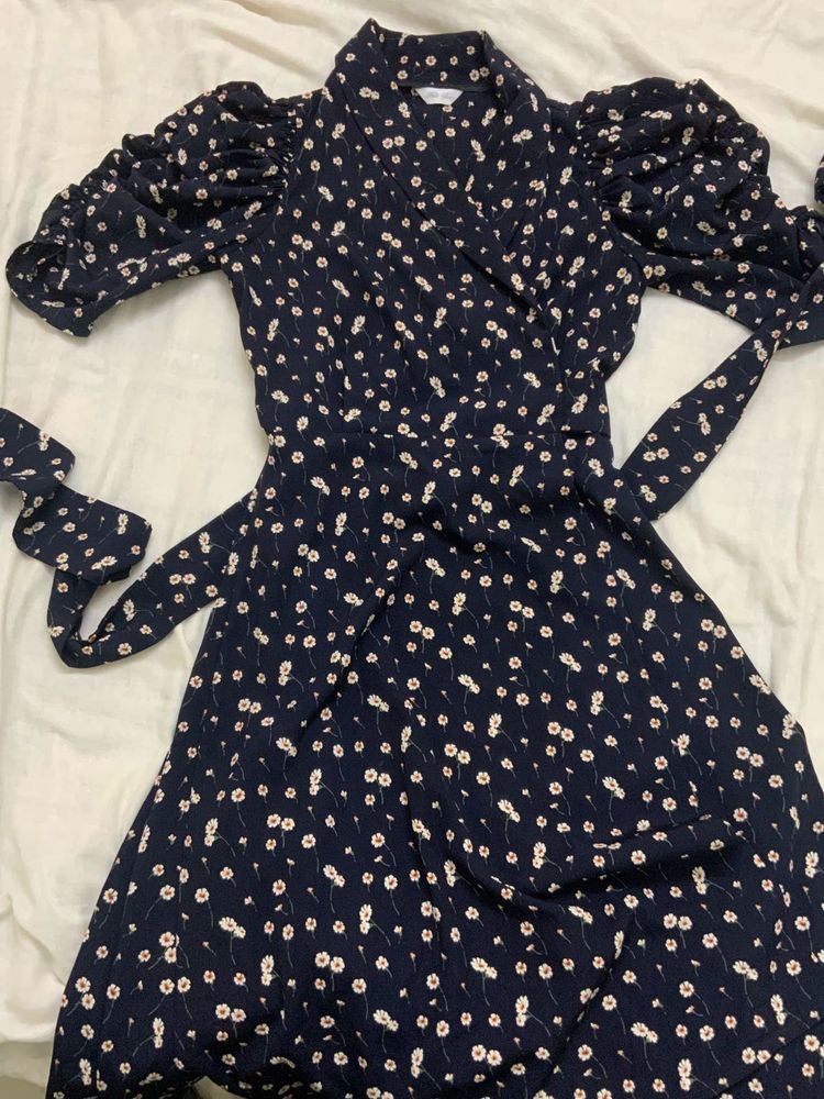 Pretty Korean Wrap Around Vintage Dress
