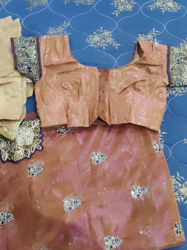 Embroidery Party Wear Saree With Blouse-peticoat