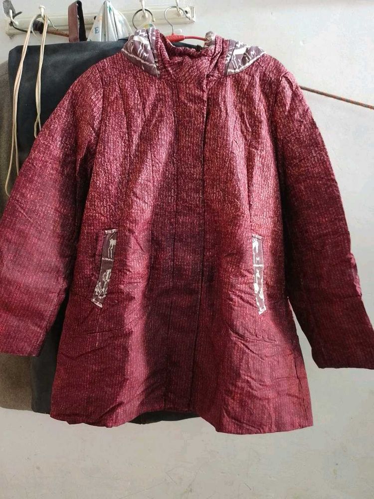 Maroon Quilted jacket