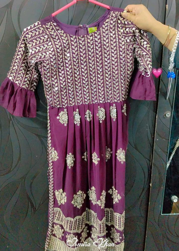 Very Beautiful Purple Colour Plazo Set
