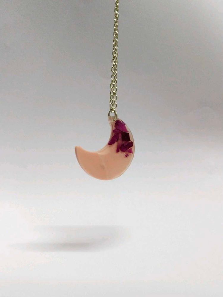 Crescent Moon Resin Necklace
