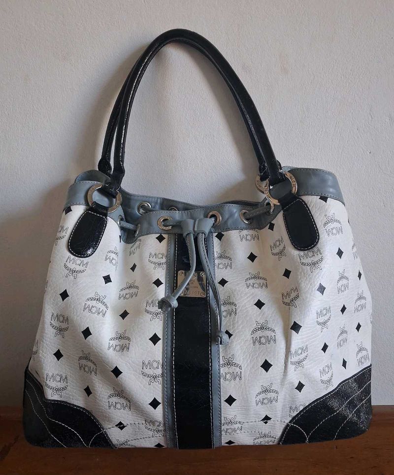 Authentic Vintage MCM Monogram Drawstring Tote