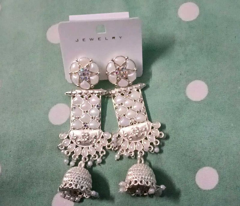 Elegant Pearl Jhumka Earrings