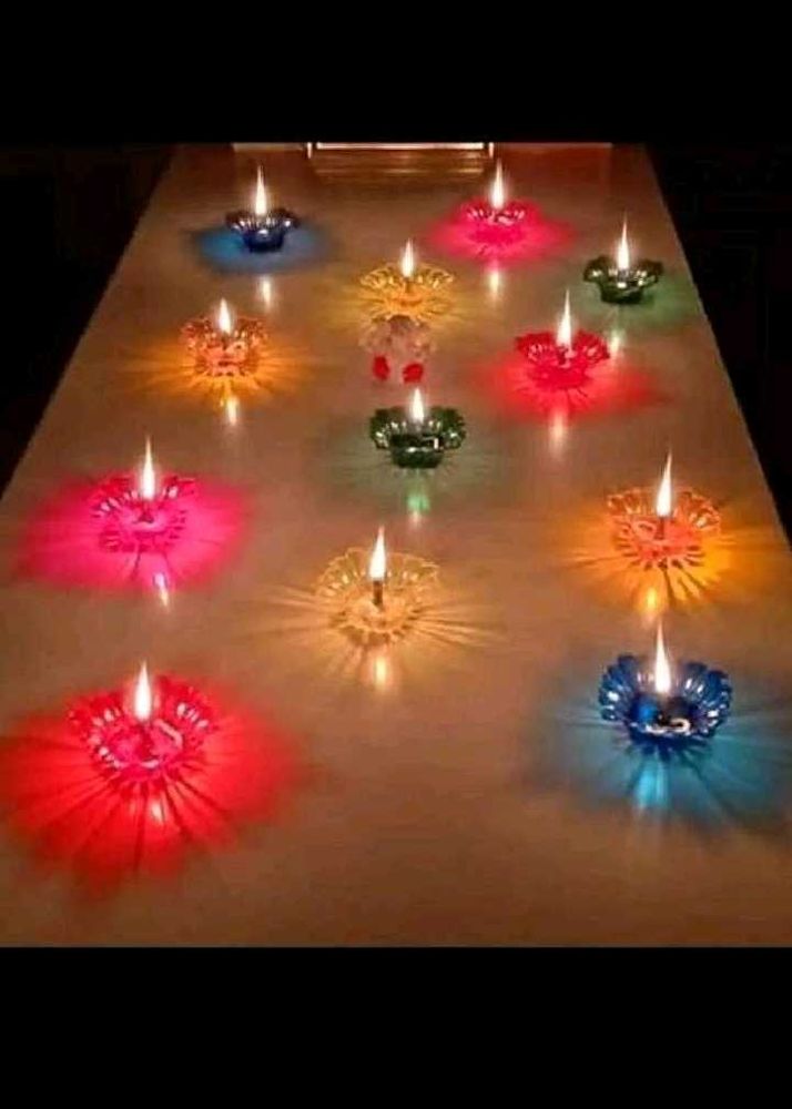 Colorful Diwali shadow Diyas pack of 12