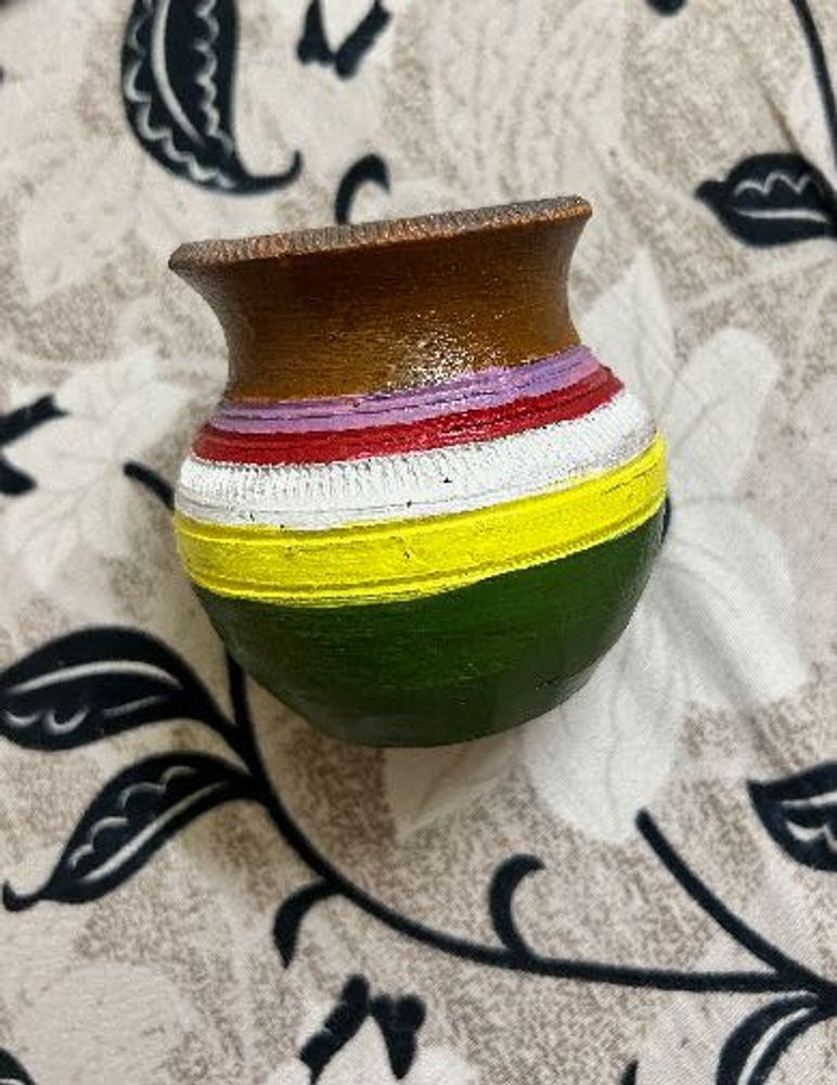 Hand-Painted Decorative Pot