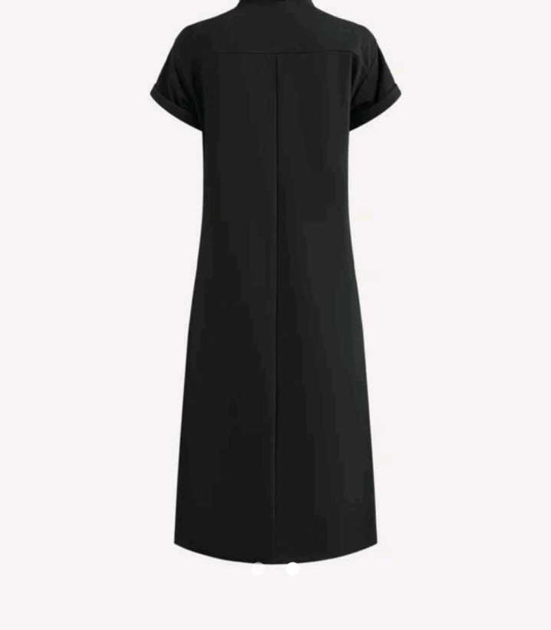 Chic Black Midi Shirt Dress