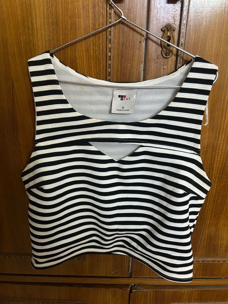 Black And White Crop Top
