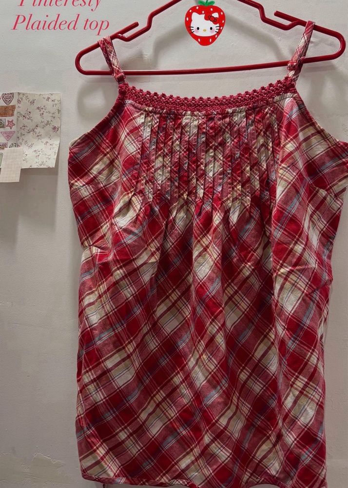 Red Plaid Cami Top