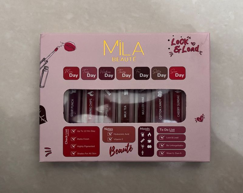 MILA BEAUTE Set of 7 Mini Liquid Lipsticks