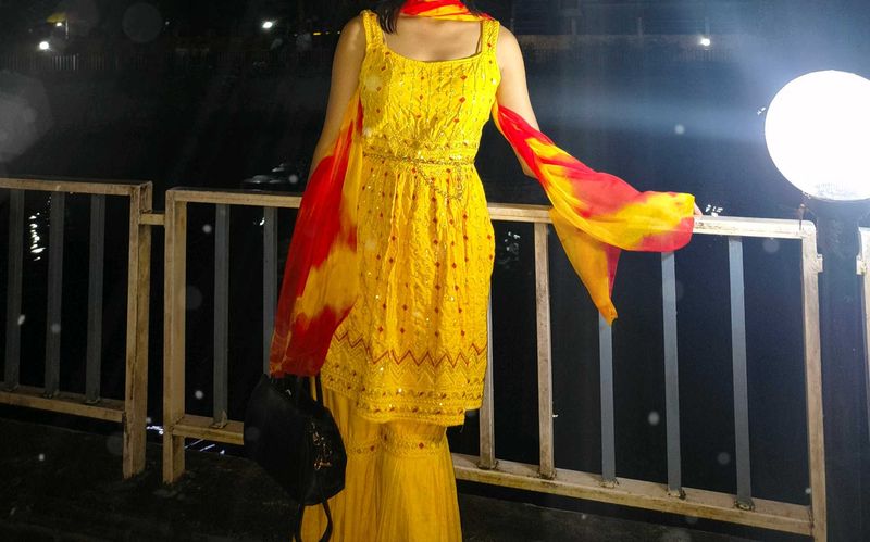 Yellow Embroidered Kurta Set