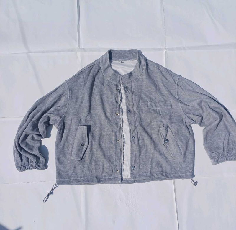 👉 “Grey Bomber Style Jacket – Size 46 (Chest 116)