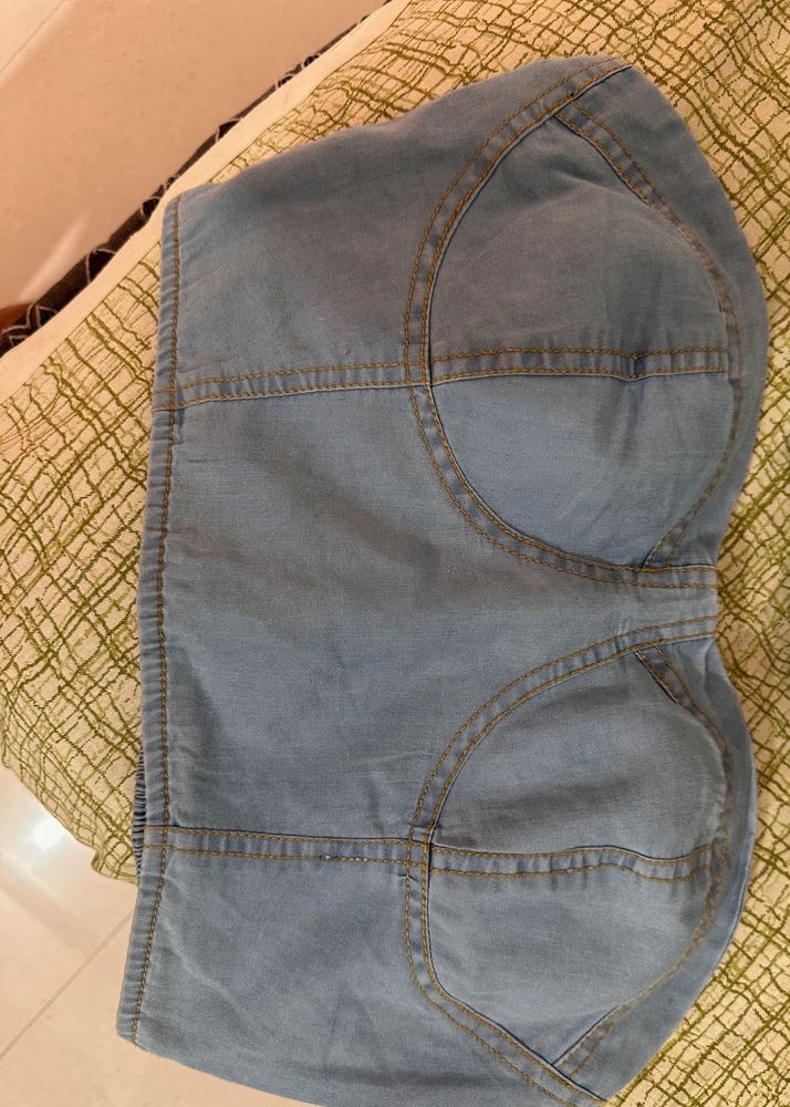 Brand New Blue Crop Top, Bust- 36/38