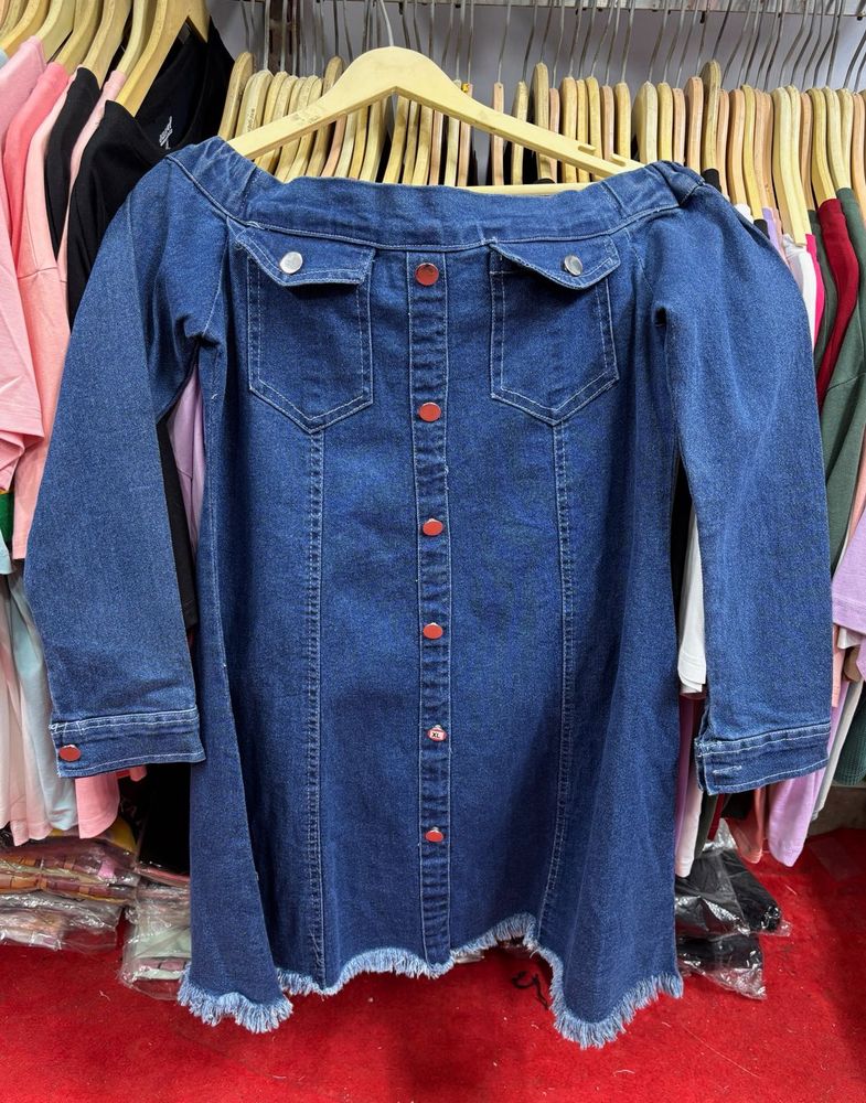 Denim Off-Shoulder Dress