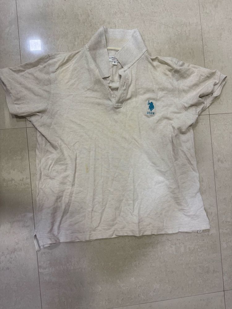 USPA Beige Polo Shirt