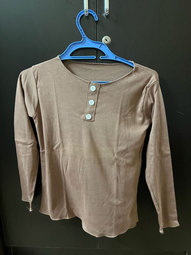 Brown Long Sleeve Top
