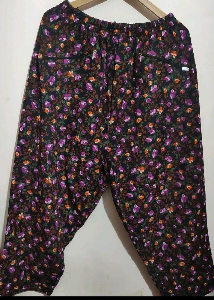 Multi Floral Print Winter Lower Pyjama  32 Waist