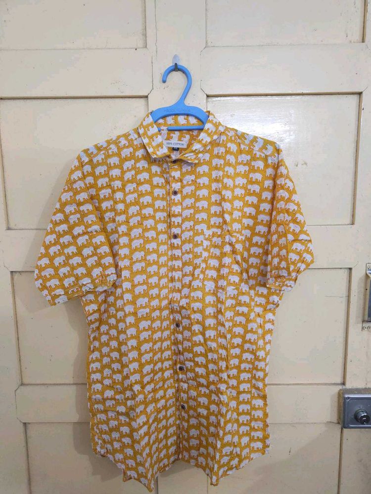 Handblock Elephant Printed Shirt