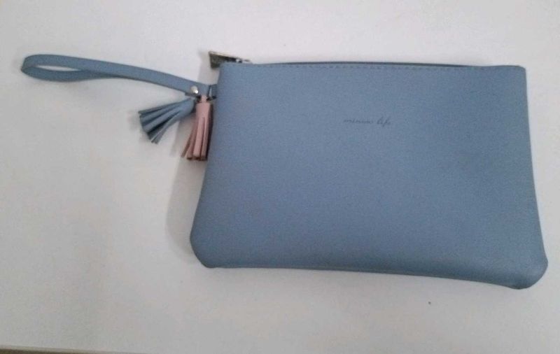 Cute Blue Pouch with Tassels