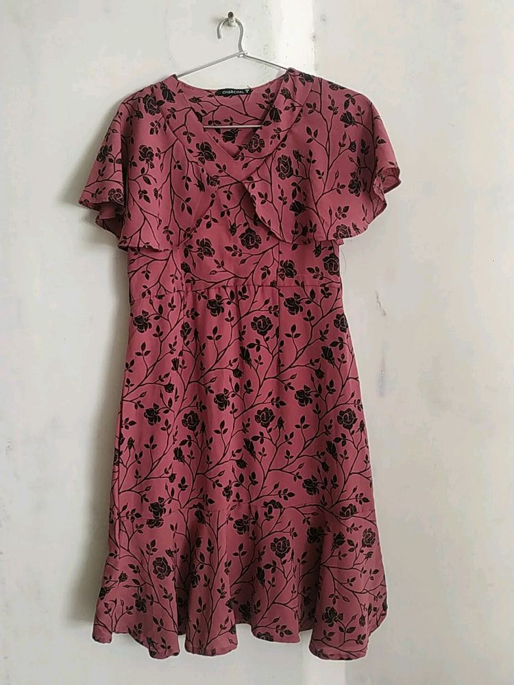 Charcoal Short Pink Dress