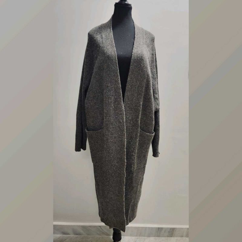 Cozy Gray Long Cardigan