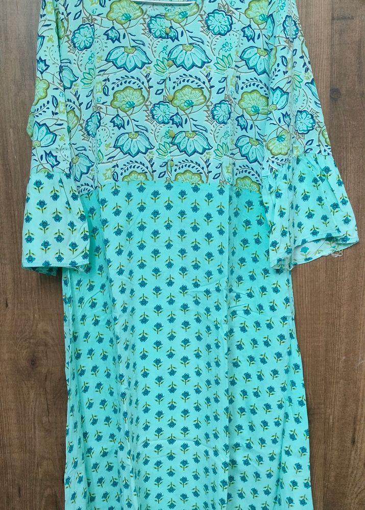 Bright Cyan Blue Kurta