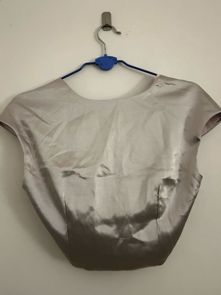Champagne Silk Cap Sleeve Top