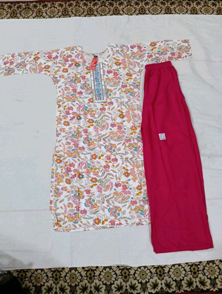 Floral Print Kurti with Palazzo Pants