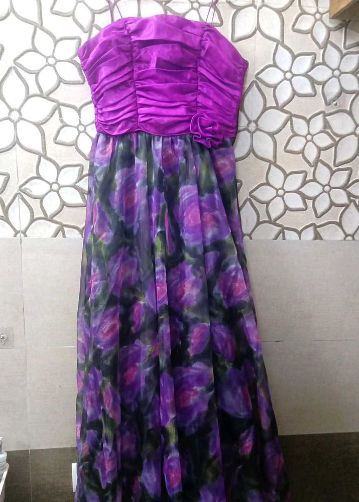 Purple Floral Maxi Dress