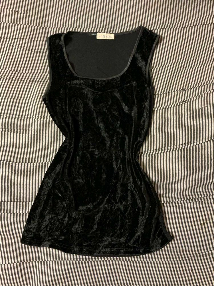 Vintage Black Velvet Top