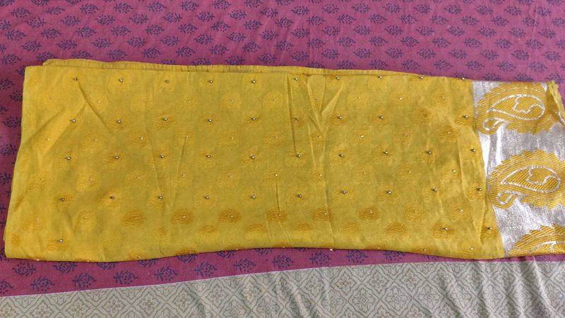 Yellow Embellished Saree