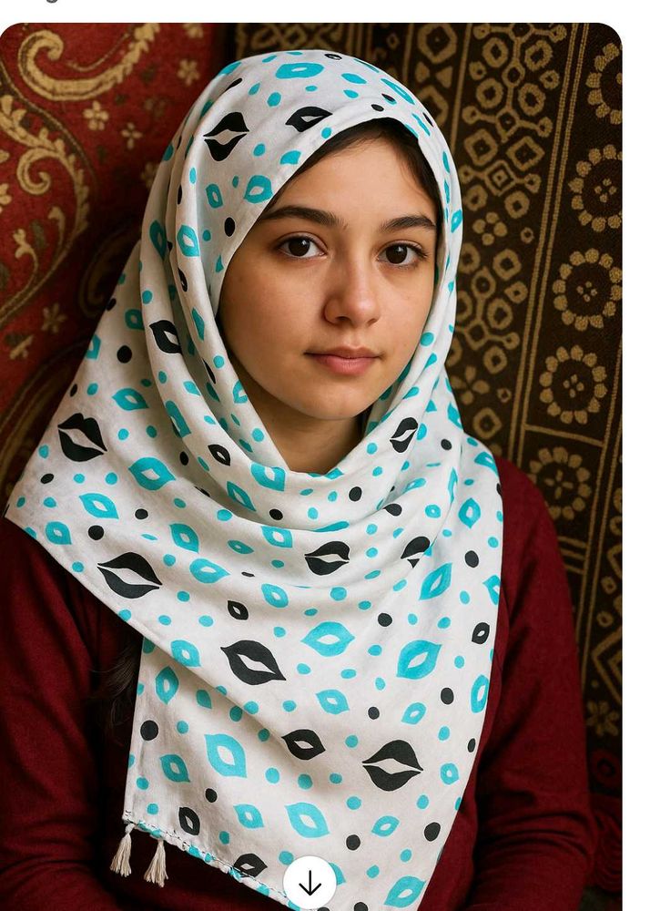 Trendy Lips Print Dupatta/Scarf(not Used)