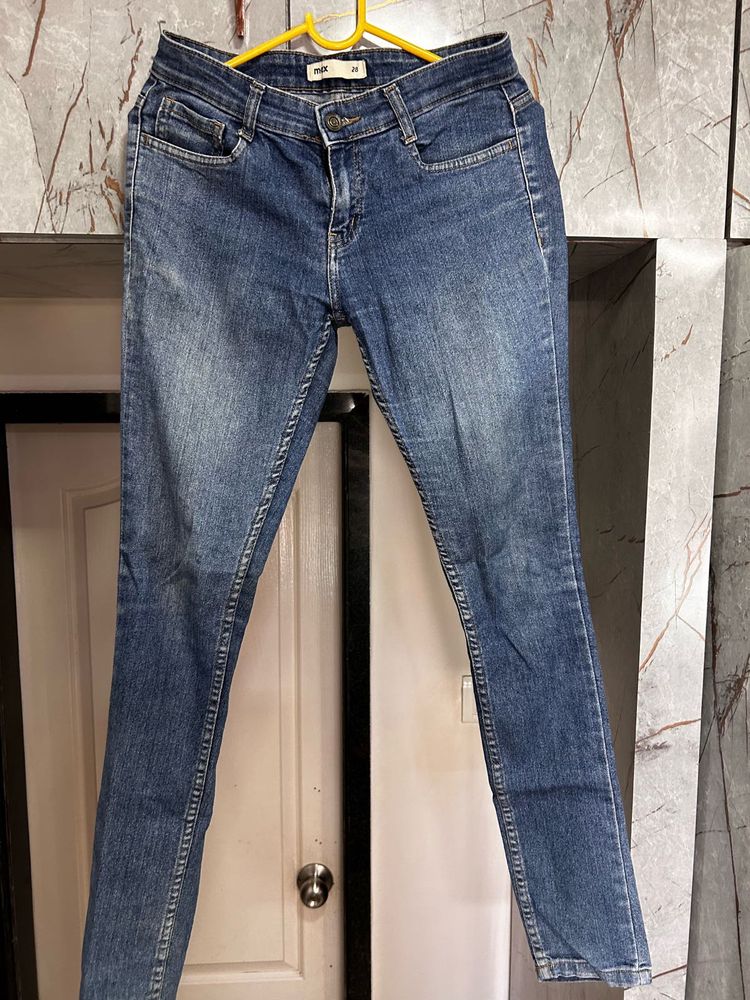 Mid Waist - Slim Fit - Dark Blue Jeans