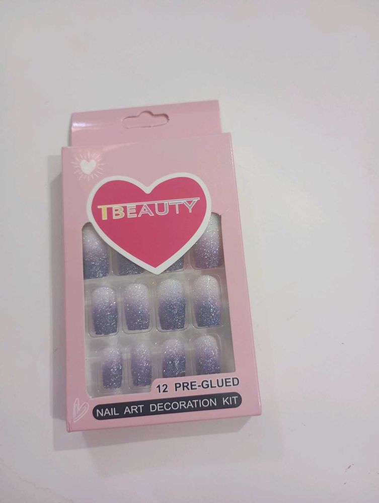 Pre-Glued Nail Art Kit Dark Blue