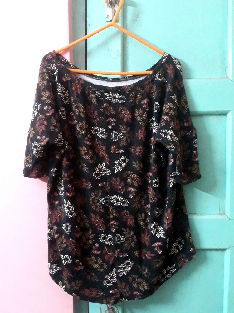 Stretchable Printed Baggy Top