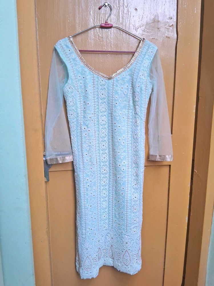 Embroidered Kurta Palazzo Set