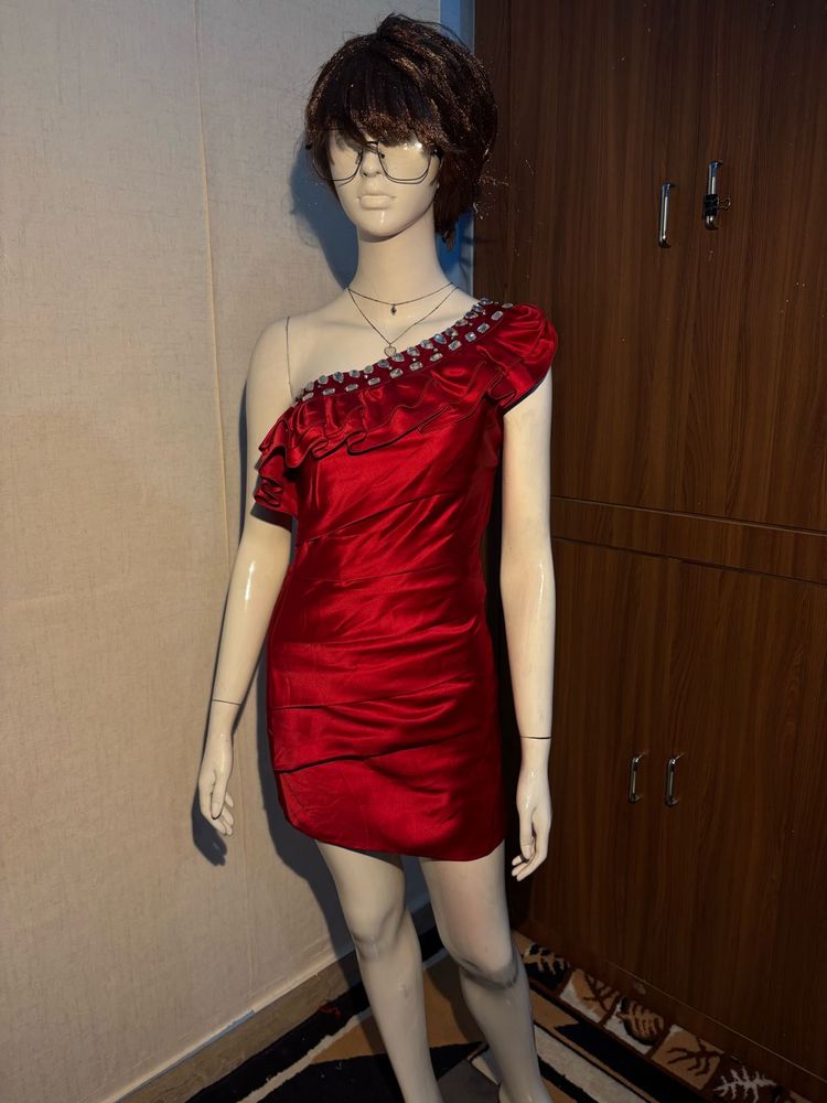 Red One-Shoulder Dress