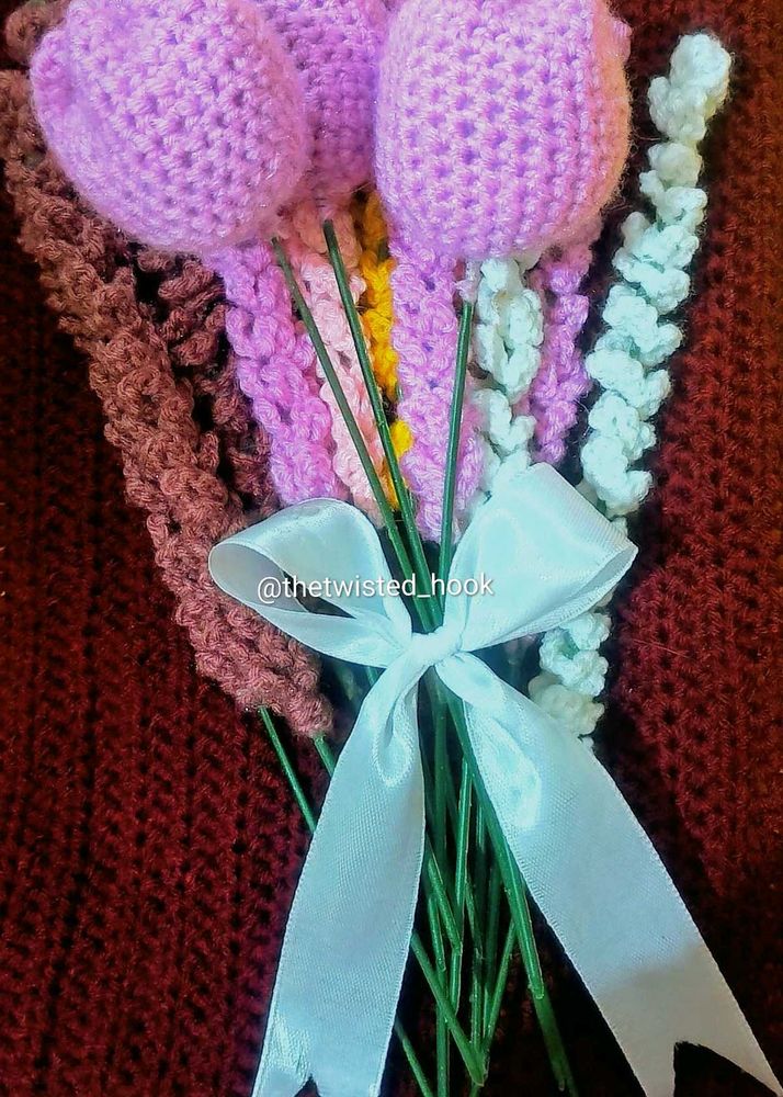 Crochet Tulip &amp; Floral Arrangement | Lasts Forever